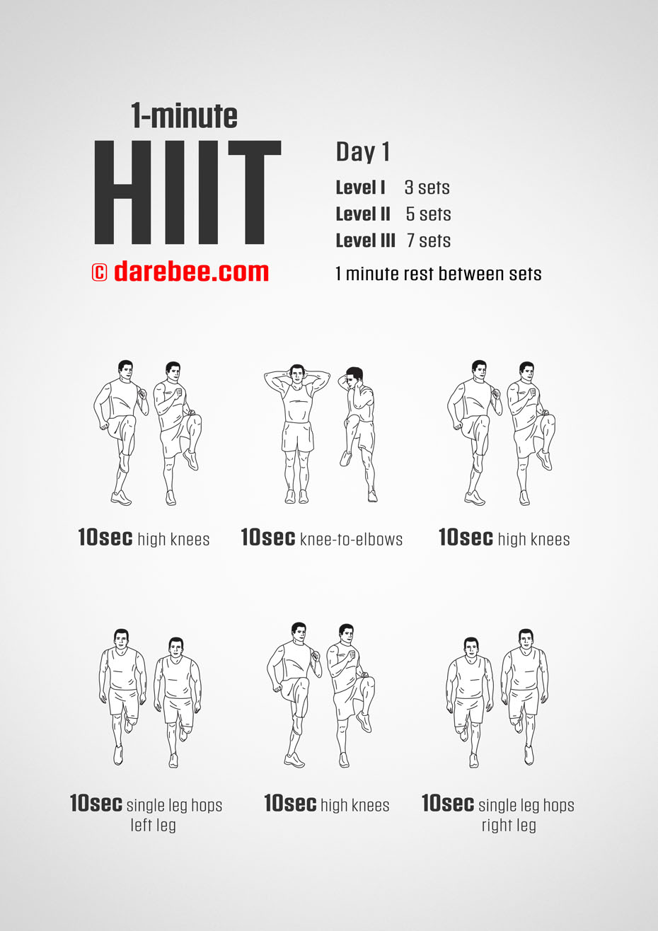 1-Mniute HIIT - 30-Day Program by DAREBEE