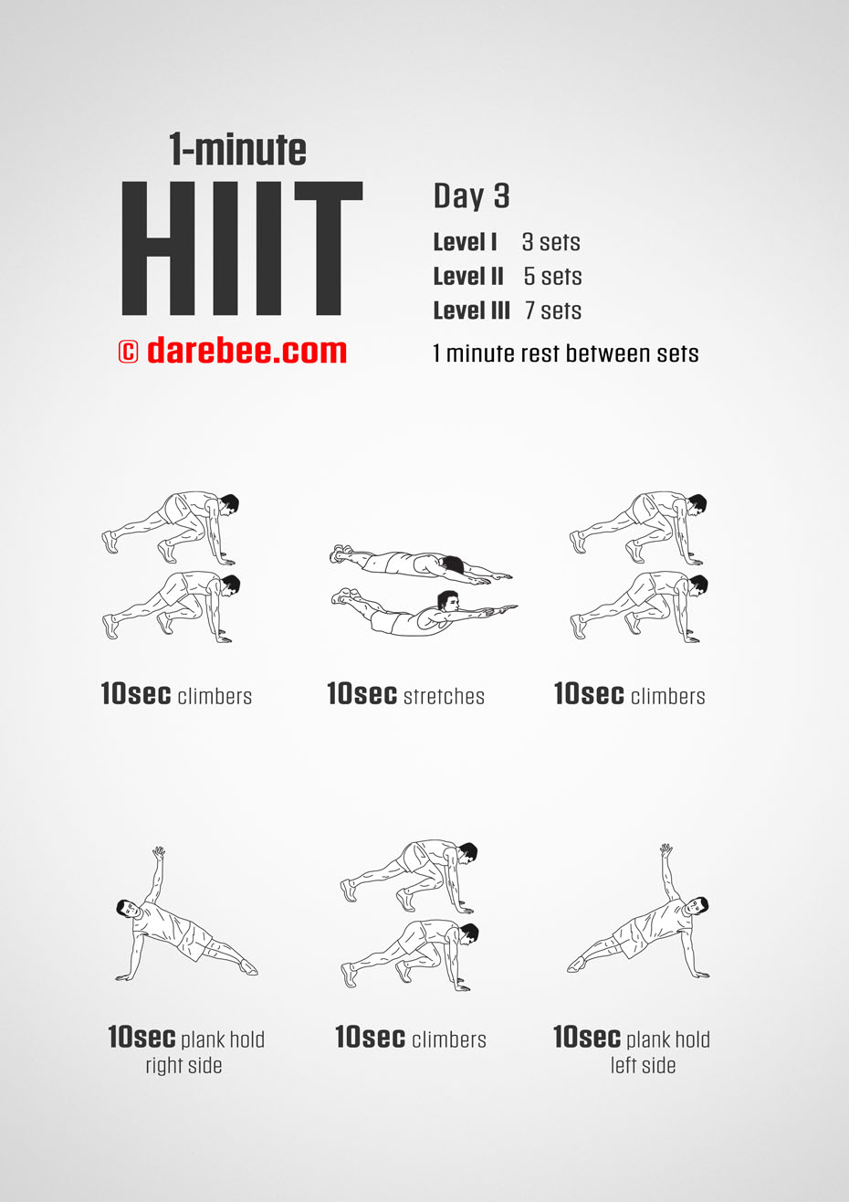 1-Mniute HIIT - 30-Day Program by DAREBEE