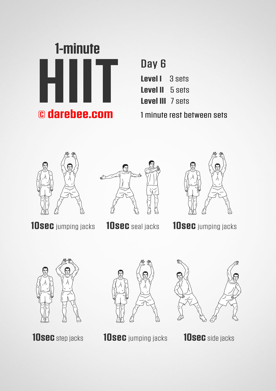 1-Mniute HIIT - 30-Day Program by DAREBEE