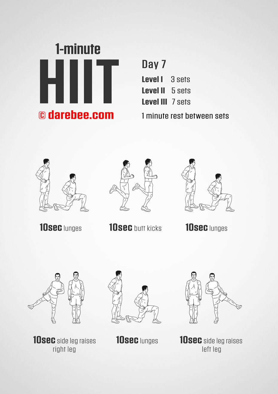 1-Mniute HIIT - 30-Day Program by DAREBEE