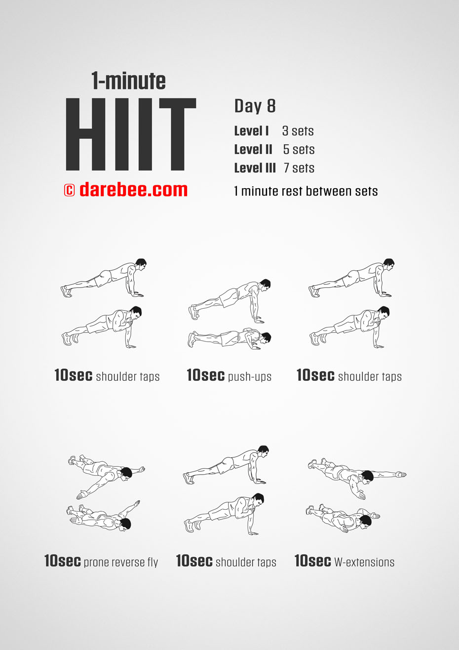 1-Mniute HIIT - 30-Day Program by DAREBEE