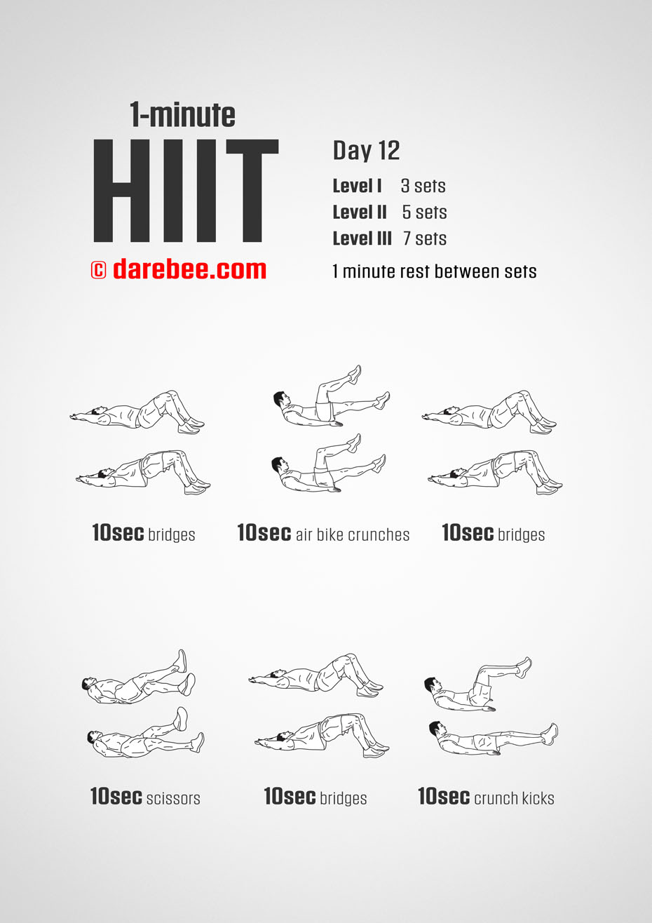 1-Mniute HIIT - 30-Day Program by DAREBEE