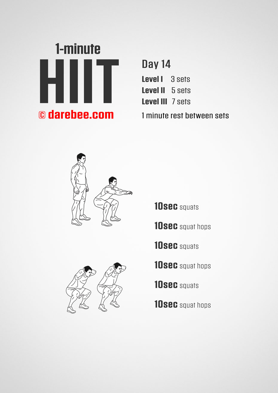 1-Mniute HIIT - 30-Day Program by DAREBEE