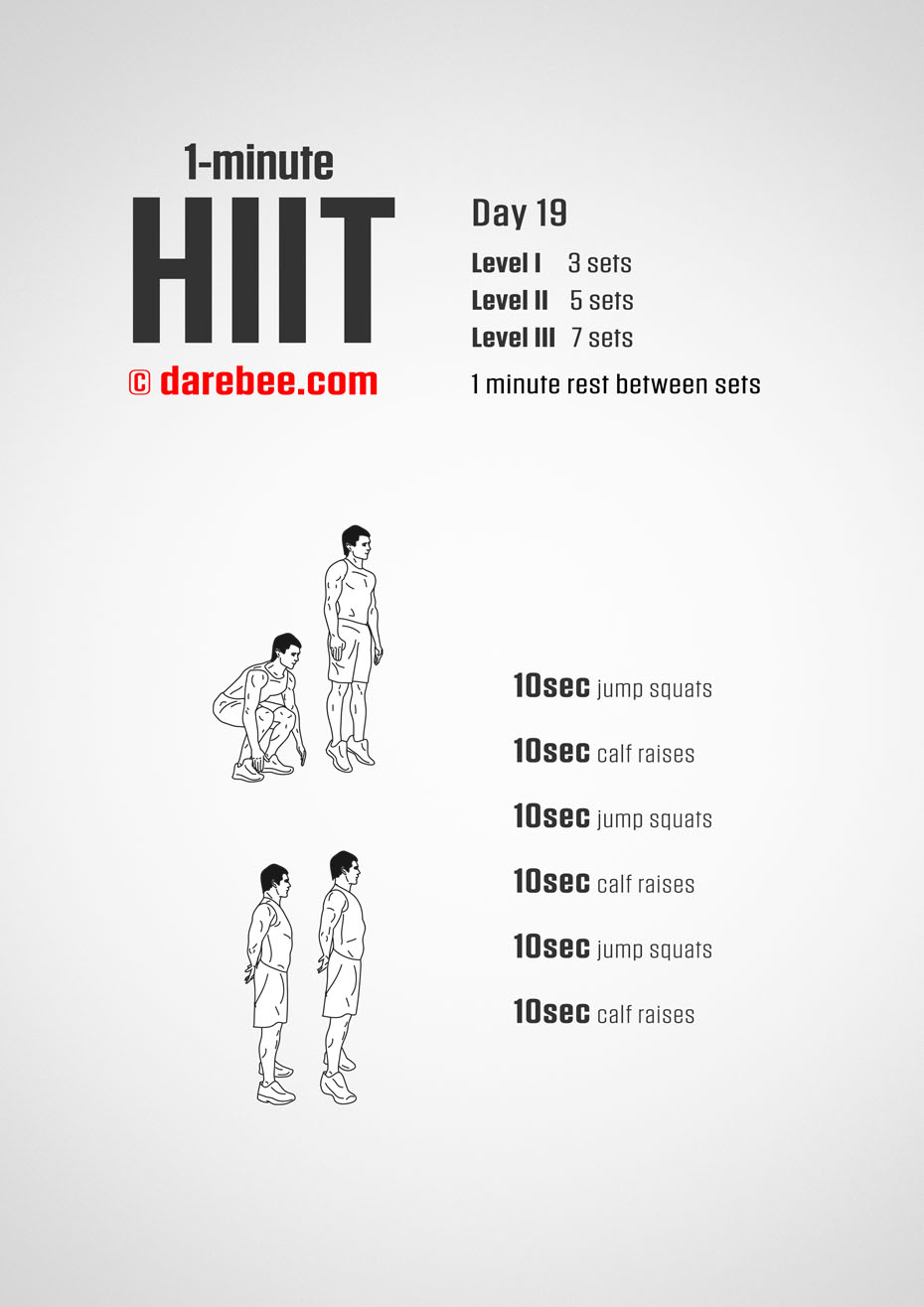 1-Mniute HIIT - 30-Day Program by DAREBEE