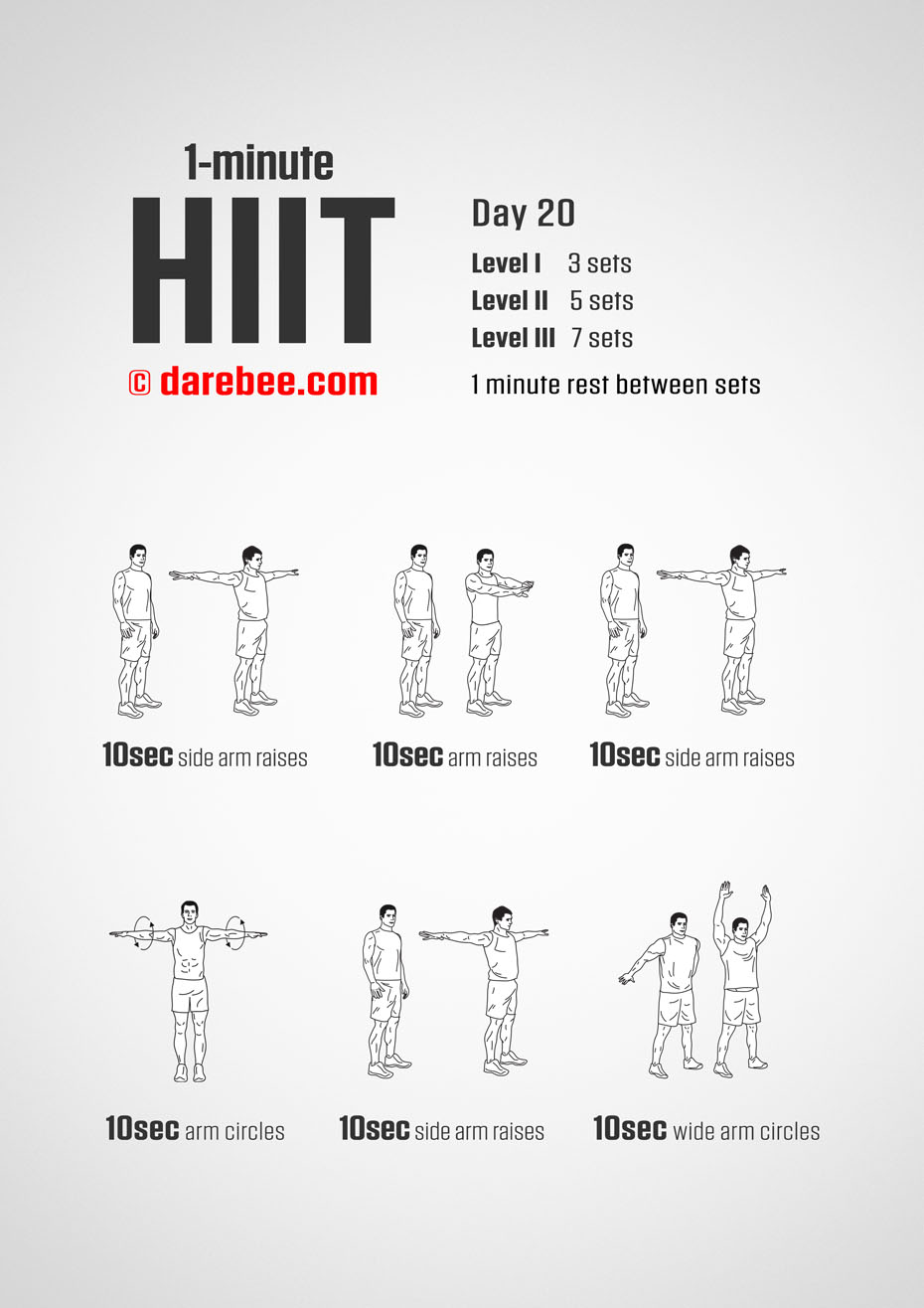 1-Mniute HIIT - 30-Day Program by DAREBEE