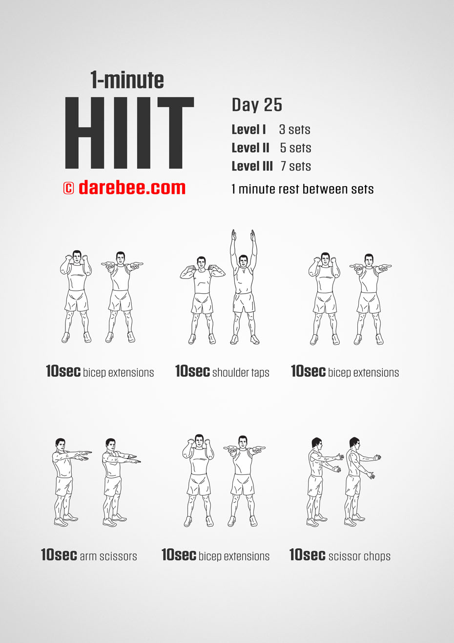 1-Mniute HIIT - 30-Day Program by DAREBEE