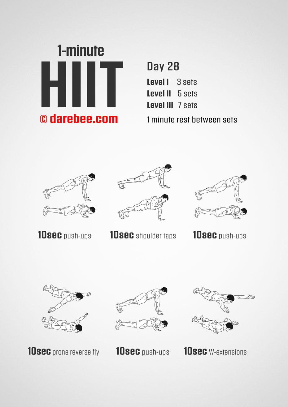 1-Mniute HIIT - 30-Day Program by DAREBEE