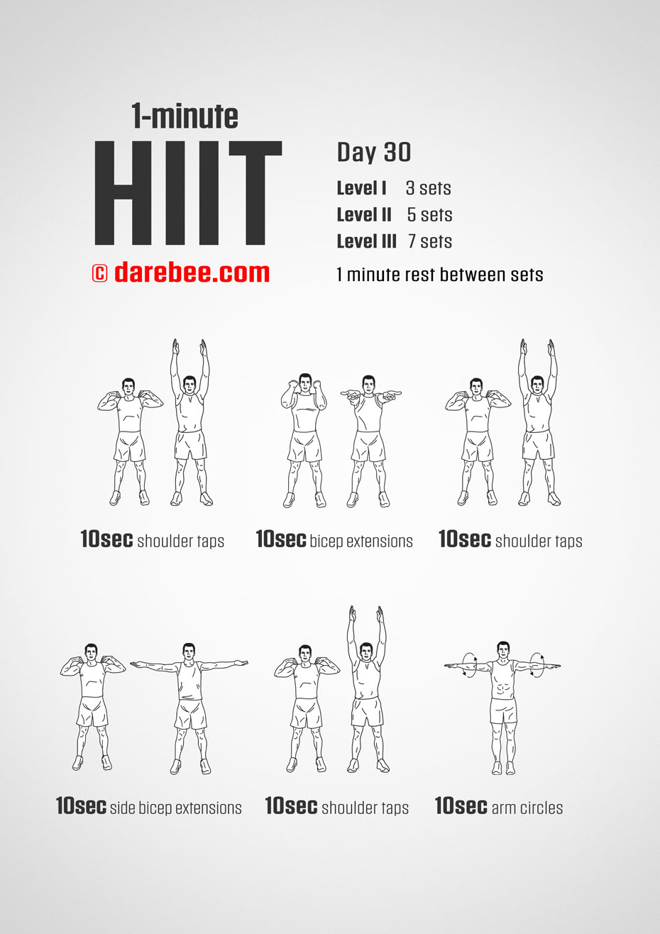 1-Mniute HIIT - 30-Day Program by DAREBEE