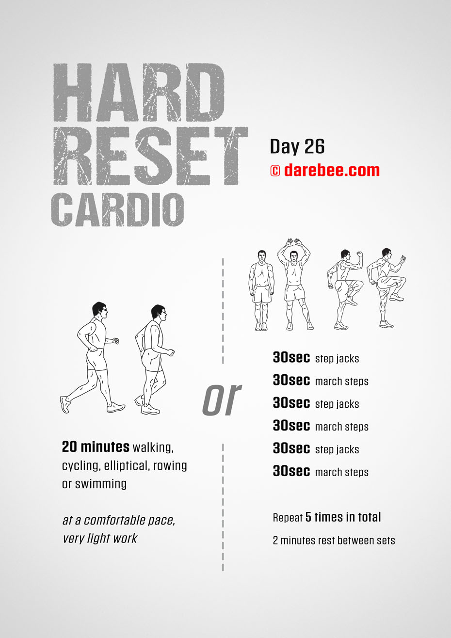 The Hard Reset Cardio - Fitness Program by DAREBEE