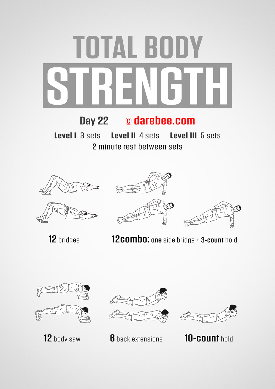 Total Body Strength 30 Day Program by DAREBEE