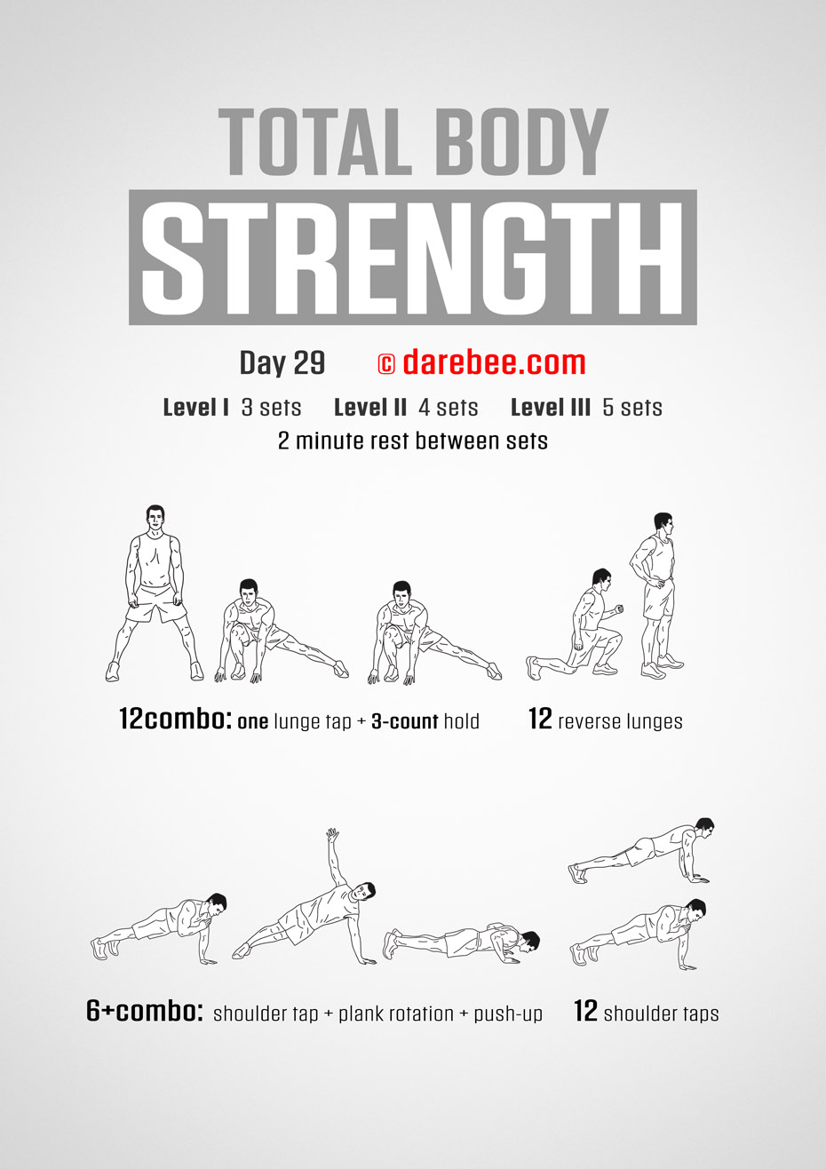 Total Body Strength 30 Day Program by DAREBEE