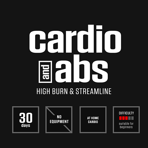 Cardio And Abs is a DAREBEE home-fitness 30-day exercise program that helps you develop stronger abs and improve your cardiovascular fitness.