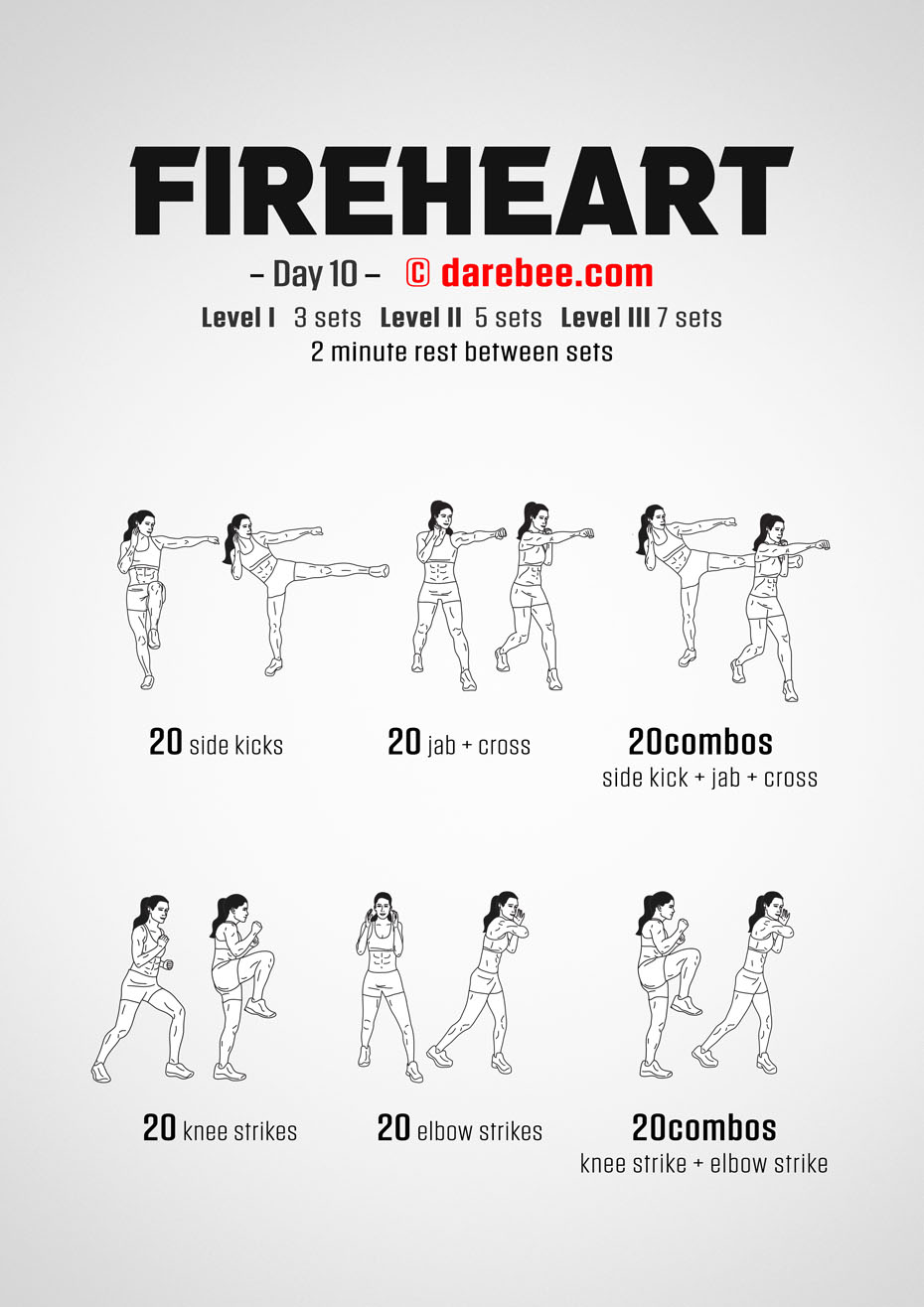 Fireheart - No-Equipment Fitness Program by DAREBEE