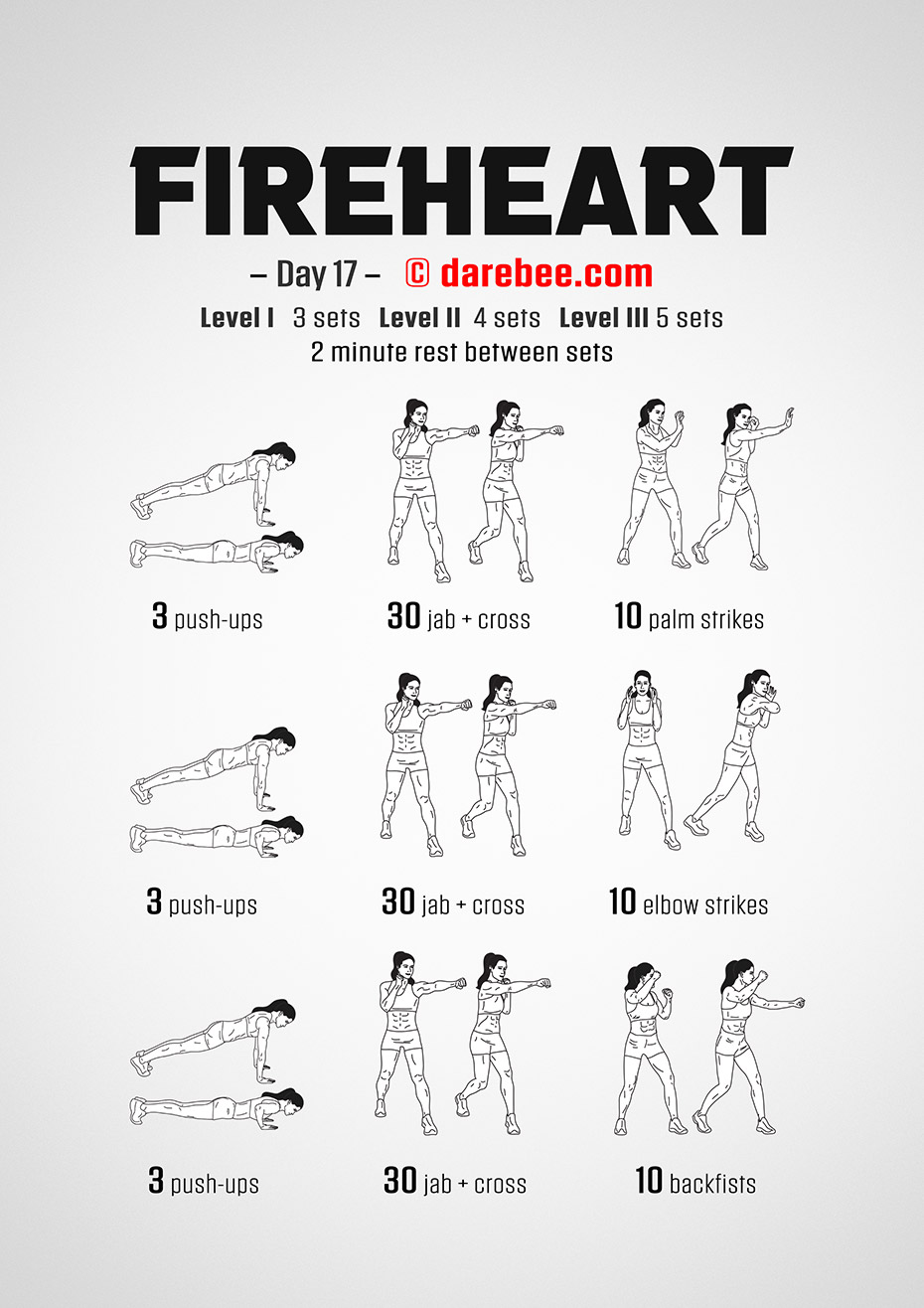 Fireheart - No-Equipment Fitness Program by DAREBEE