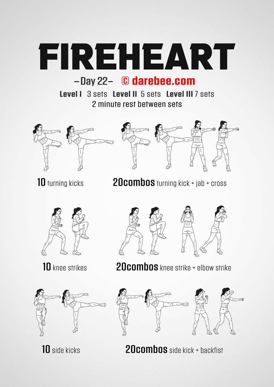 Fireheart - No-Equipment Fitness Program by DAREBEE