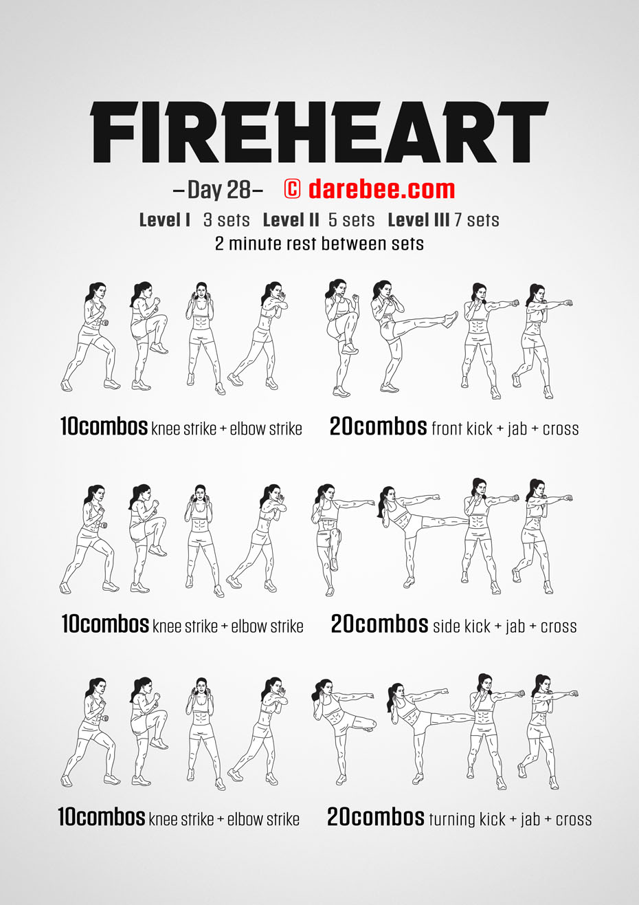 Fireheart - No-Equipment Fitness Program by DAREBEE