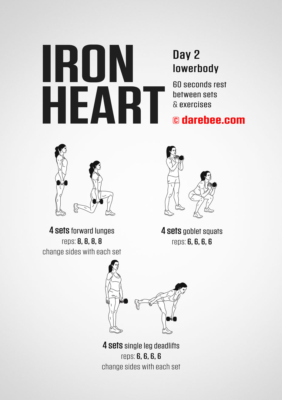 Ironheart - 30 Day Muscle Definition Dumbbell Program by DAREBEE