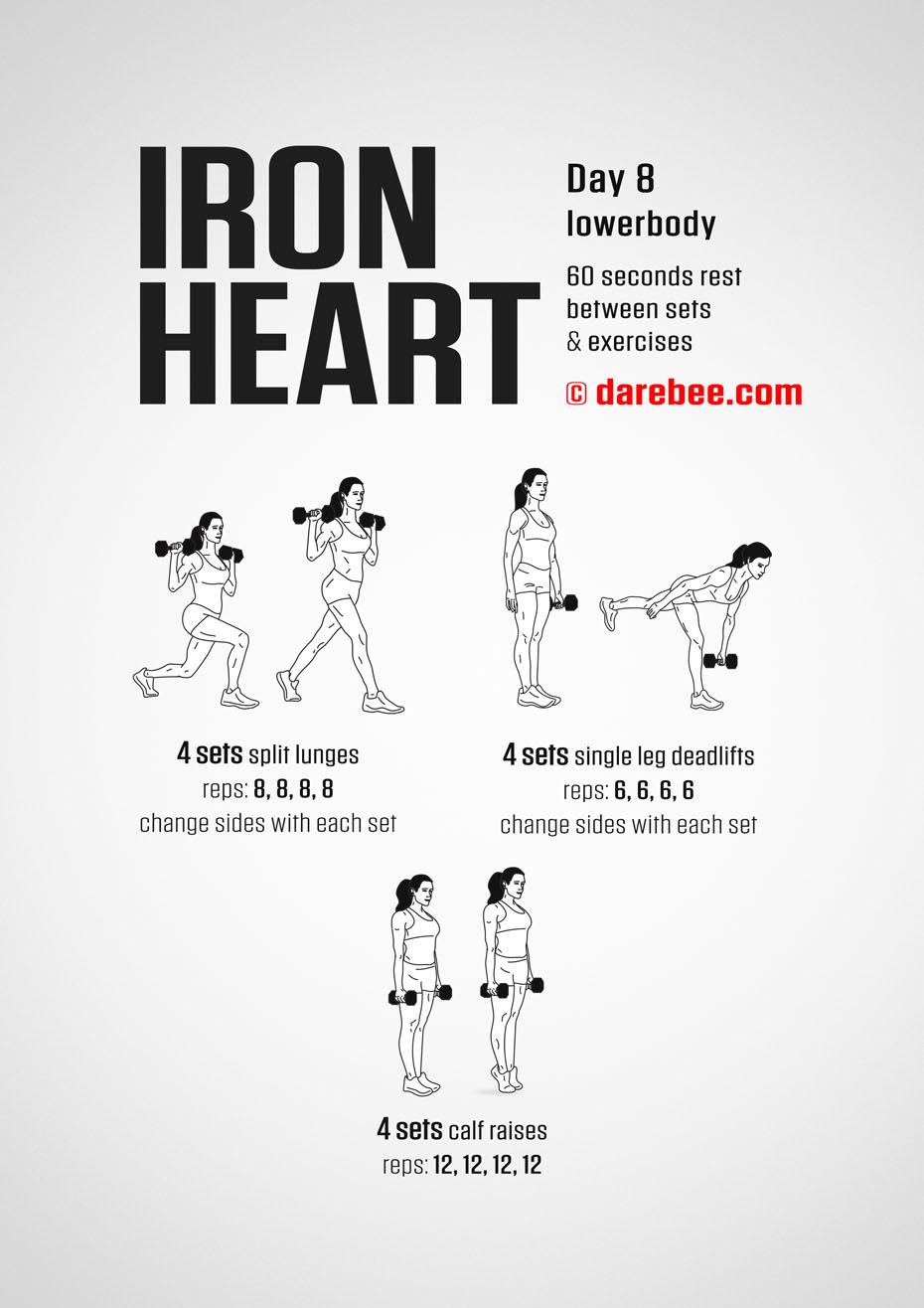 Ironheart - 30 Day Muscle Definition Dumbbell Program by DAREBEE