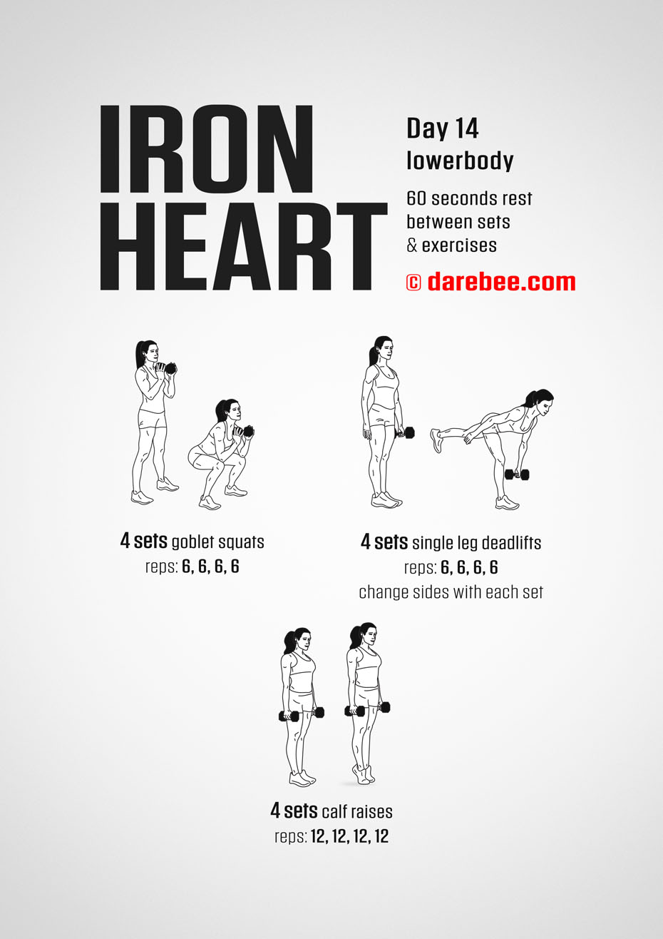 Ironheart - 30 Day Muscle Definition Dumbbell Program by DAREBEE