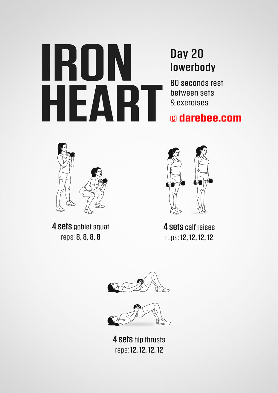 Ironheart - 30 Day Muscle Definition Dumbbell Program by DAREBEE