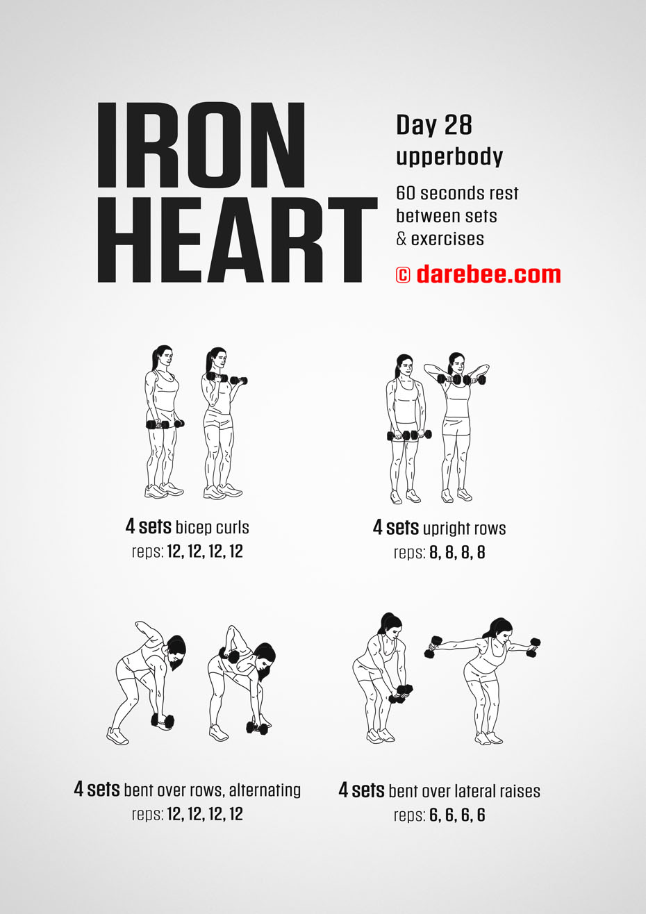 Ironheart - 30 Day Muscle Definition Dumbbell Program by DAREBEE