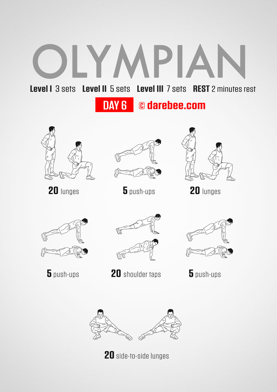 The Olympian - No-Equipment Fitness Program by DAREBEE