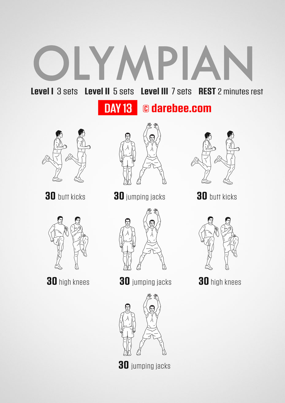 The Olympian - No-Equipment Fitness Program by DAREBEE