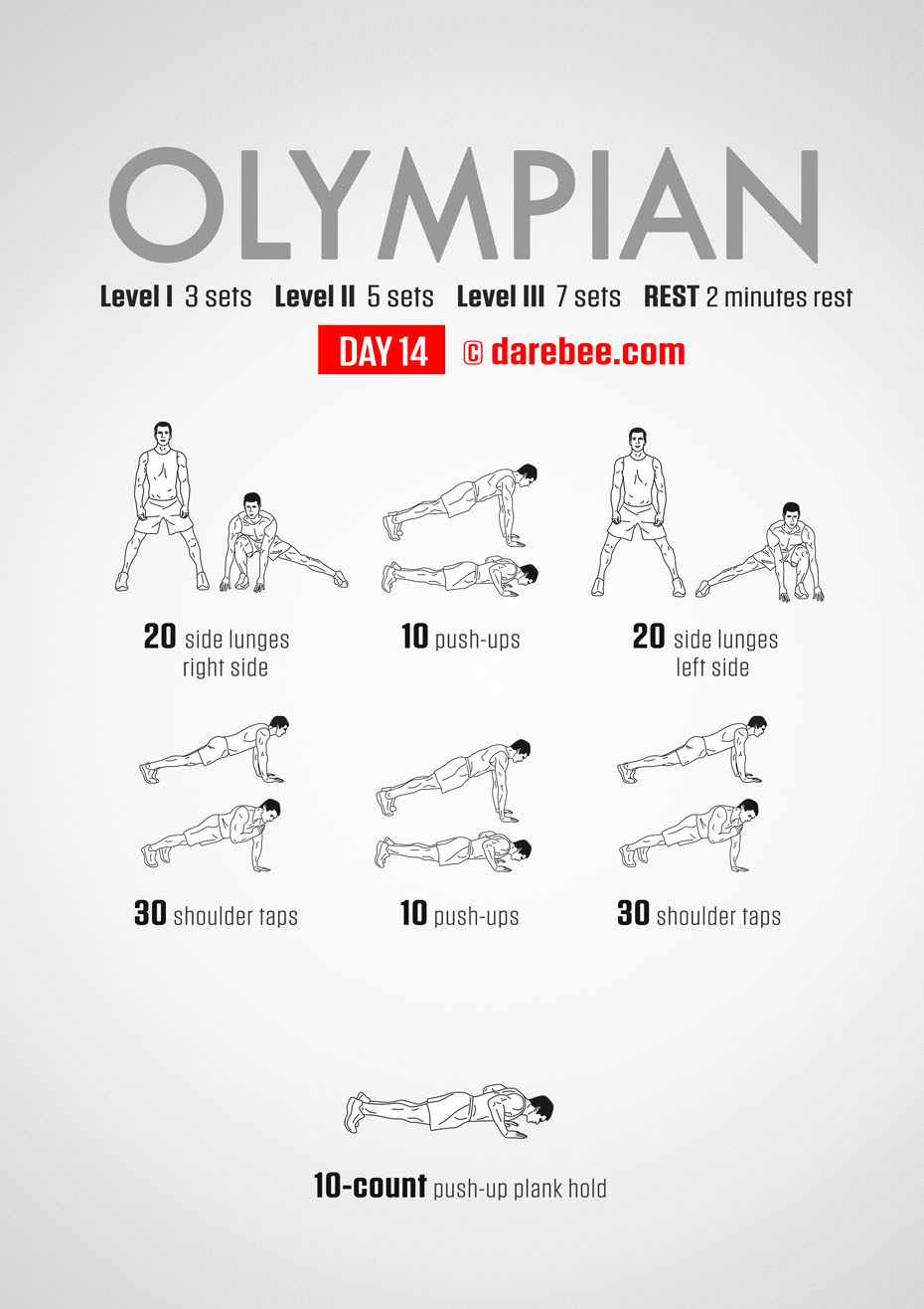 The Olympian - No-Equipment Fitness Program by DAREBEE