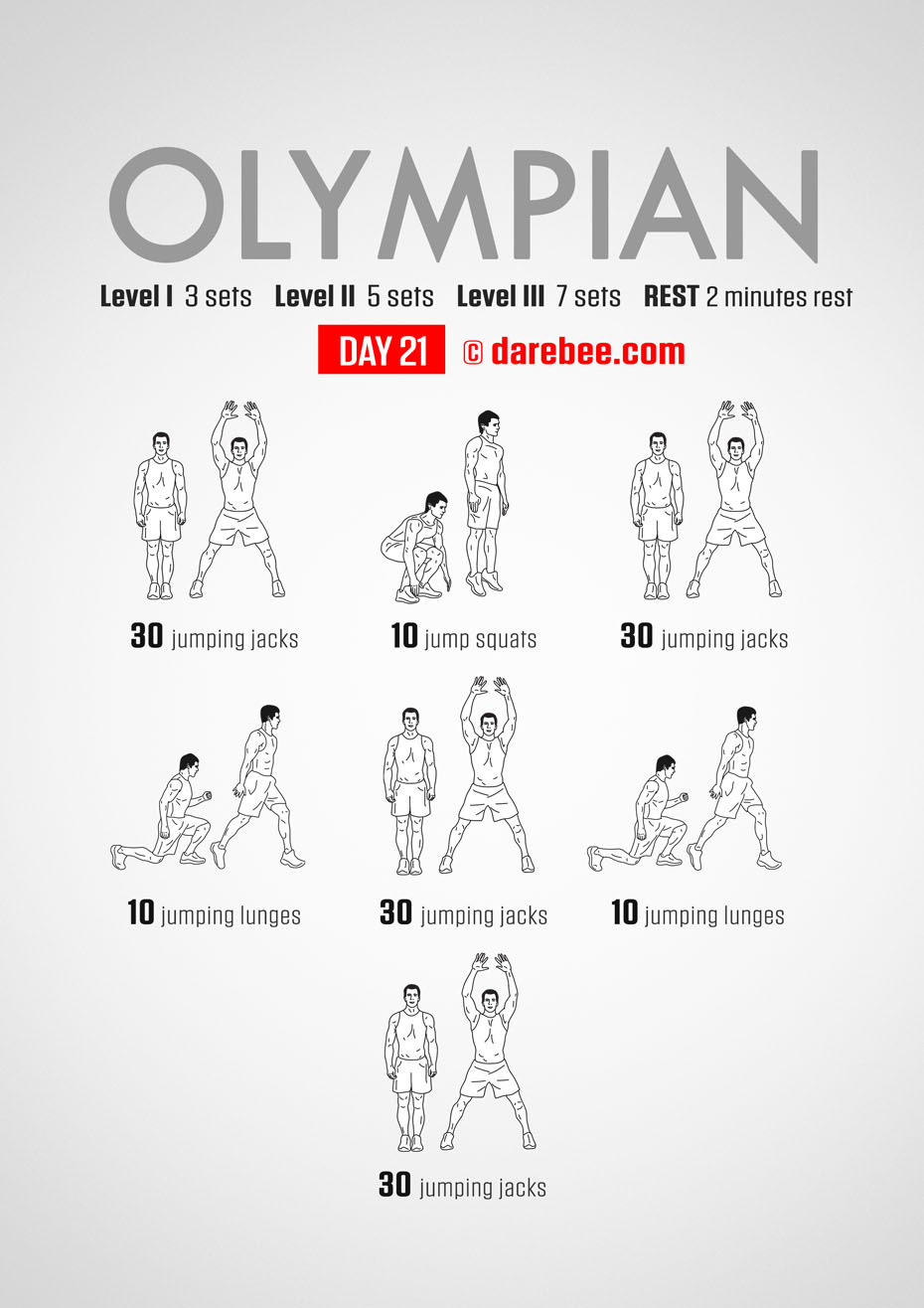 The Olympian - No-Equipment Fitness Program by DAREBEE