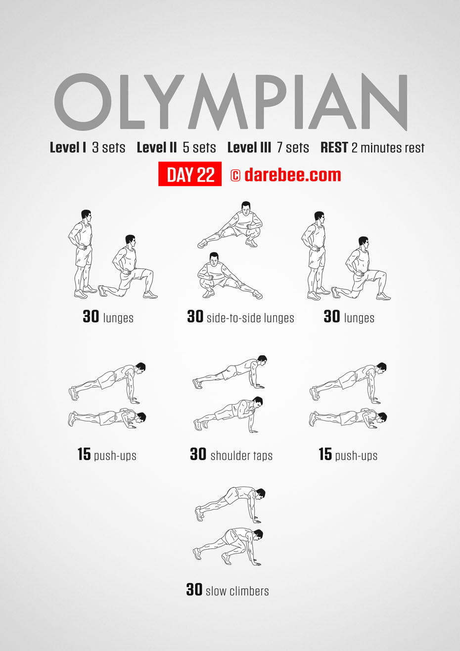 The Olympian - No-Equipment Fitness Program by DAREBEE