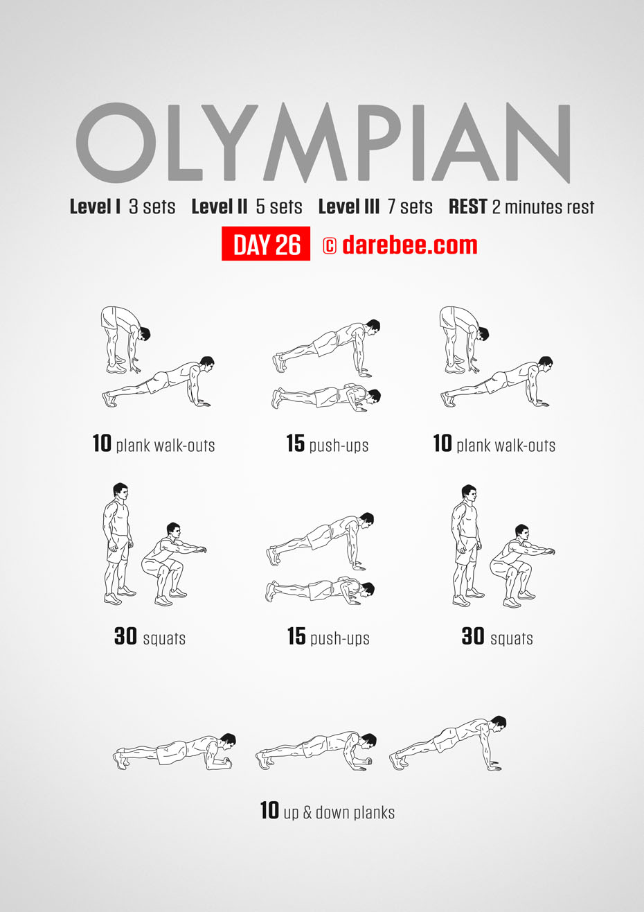 The Olympian - No-Equipment Fitness Program by DAREBEE