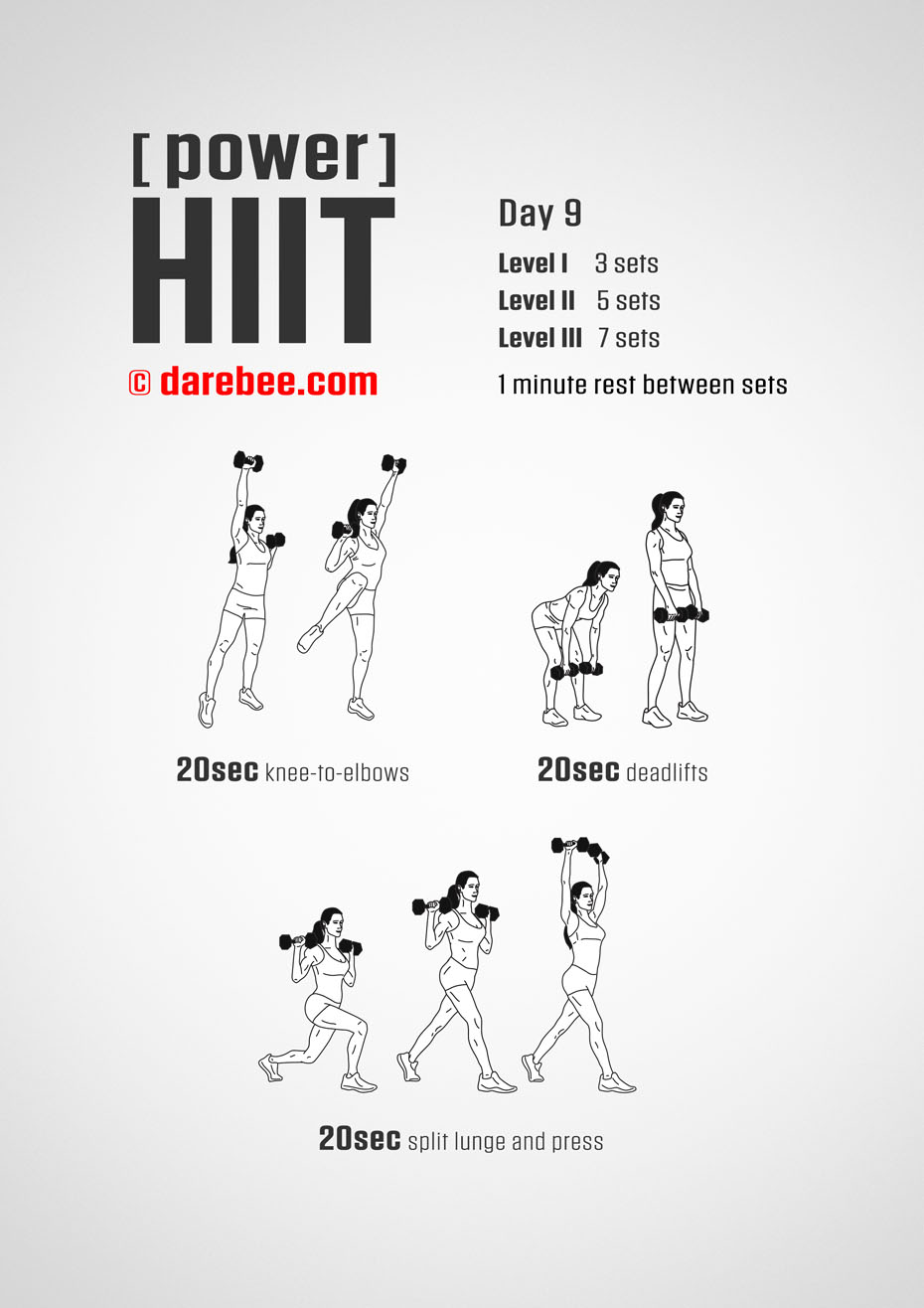 Power HIIT - Dumbbells  Fitness Program by DAREBEE