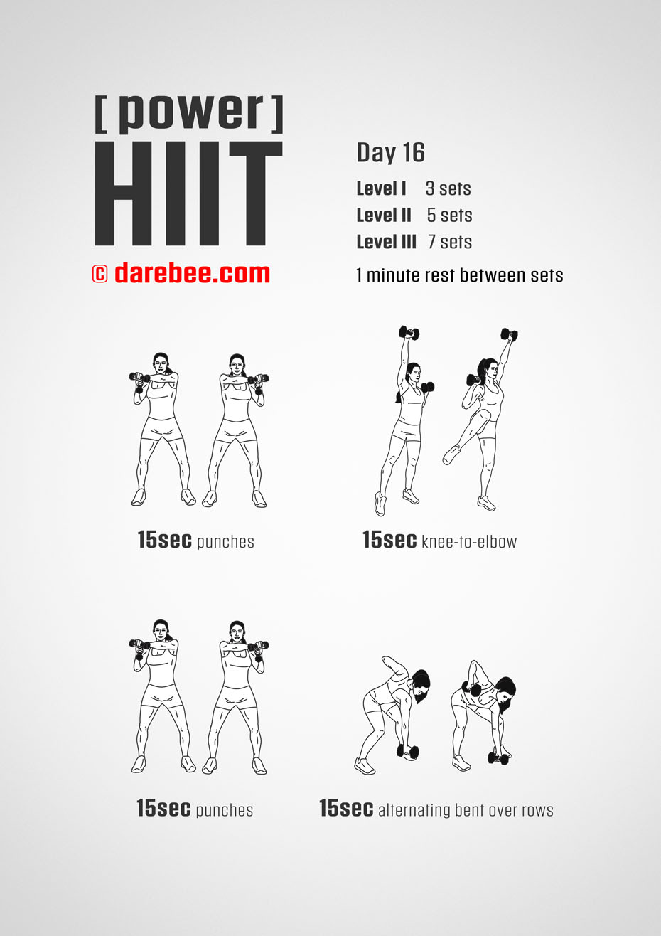 Power HIIT - Dumbbells  Fitness Program by DAREBEE