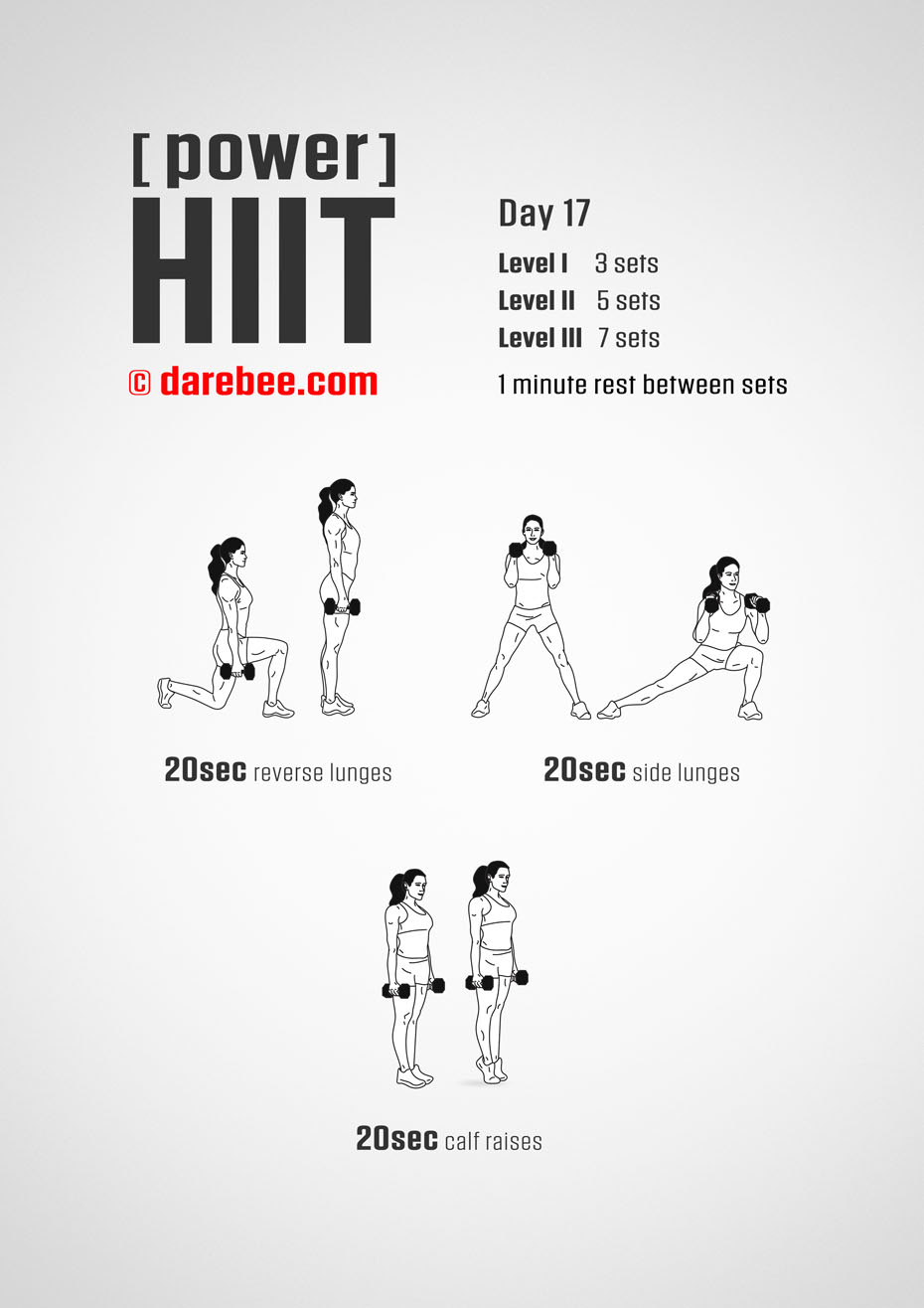 Power HIIT - Dumbbells  Fitness Program by DAREBEE