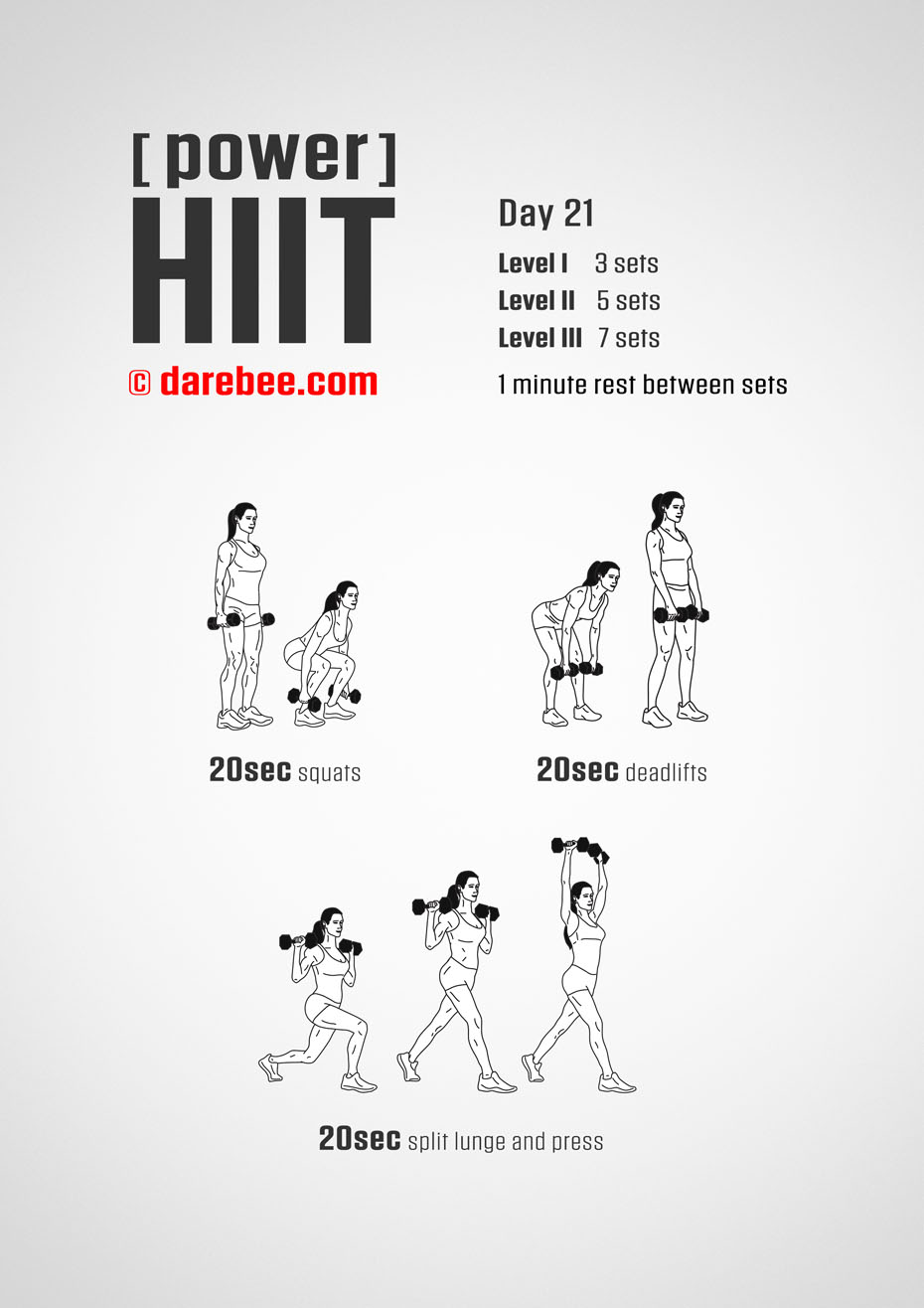 Power HIIT - Dumbbells  Fitness Program by DAREBEE