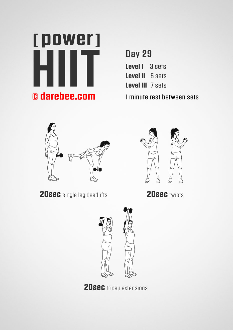 Power HIIT - Dumbbells  Fitness Program by DAREBEE