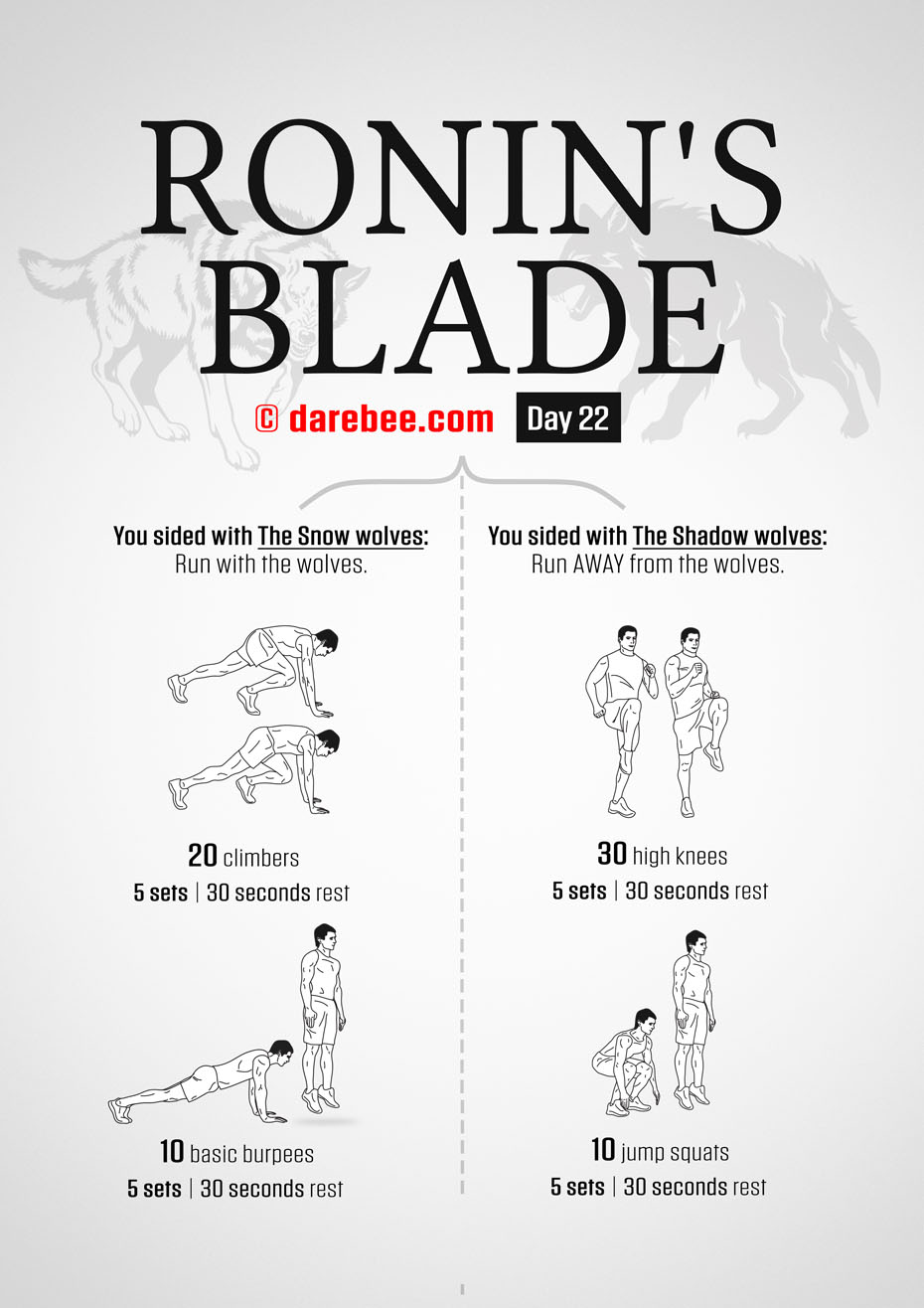 Ronins Blade 30 Day RPG Fitness Program by DAREBEE