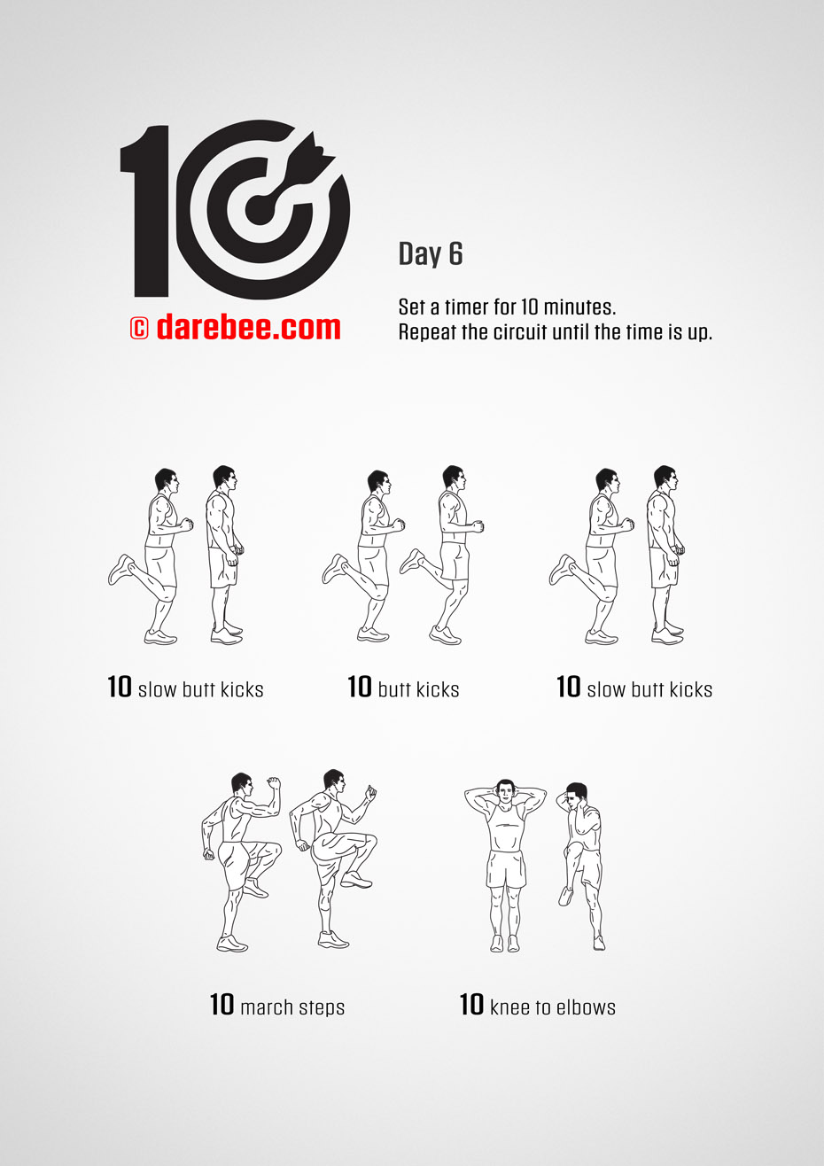 TEN - No-Equipment Fitness Program by DAREBEE