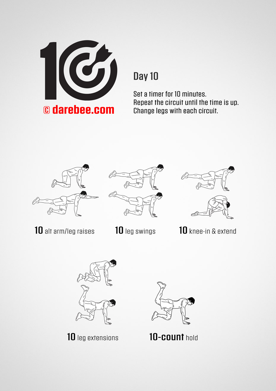 TEN - No-Equipment Fitness Program by DAREBEE