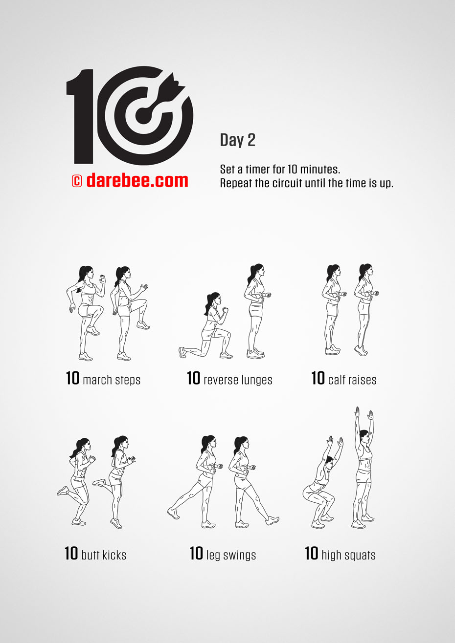 TEN - No-Equipment Fitness Program by DAREBEE