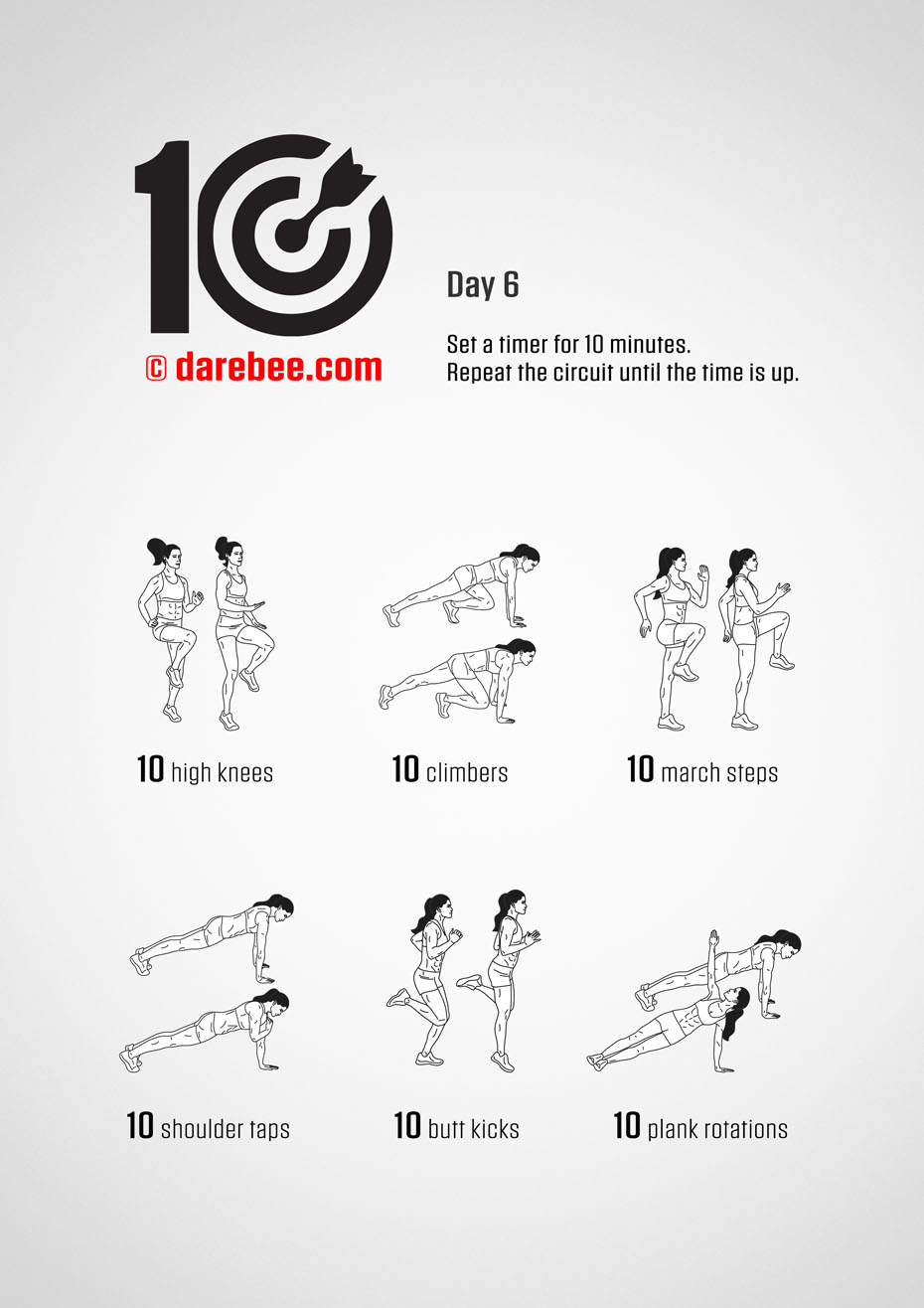 TEN - No-Equipment Fitness Program by DAREBEE