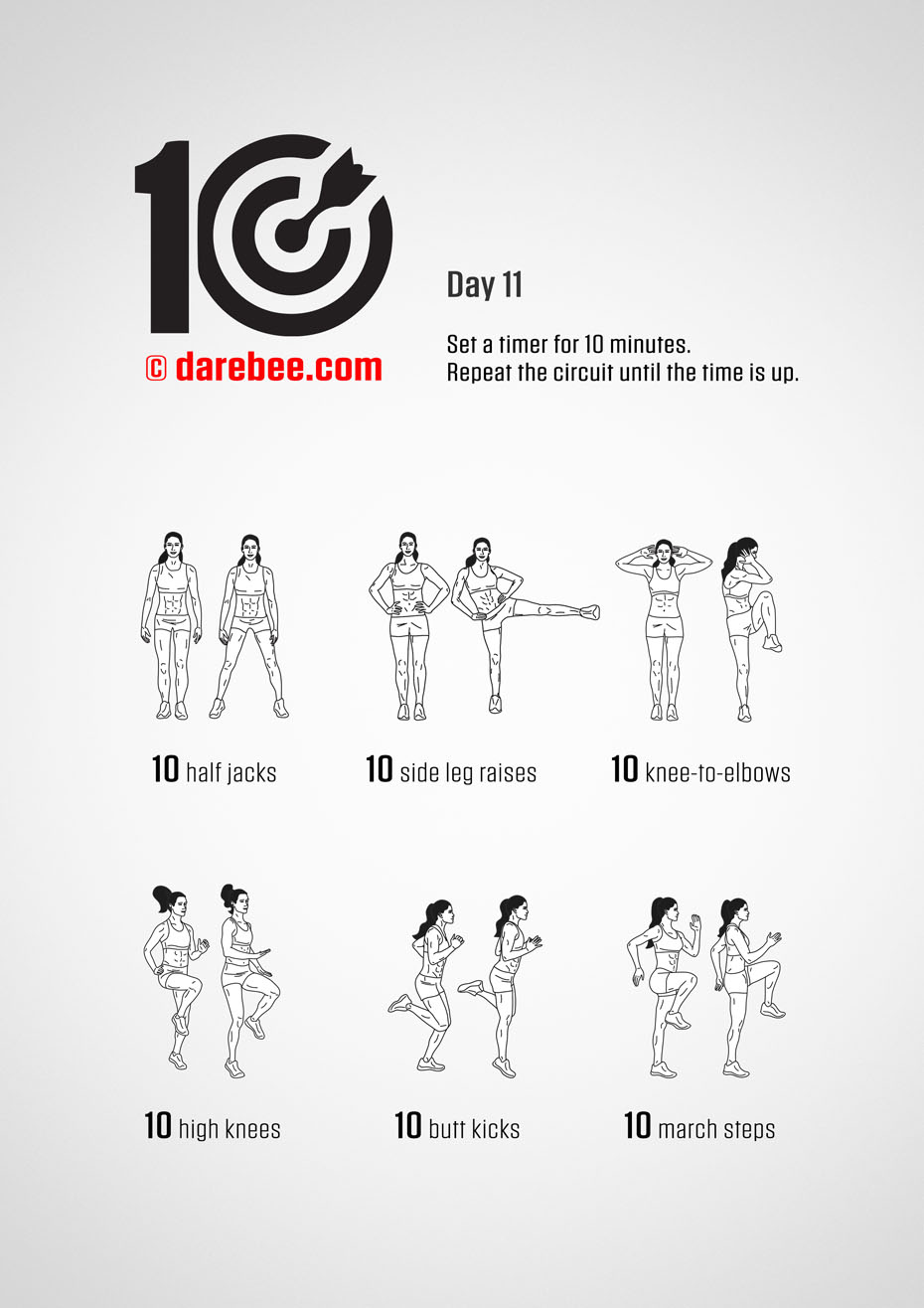 TEN - No-Equipment Fitness Program by DAREBEE