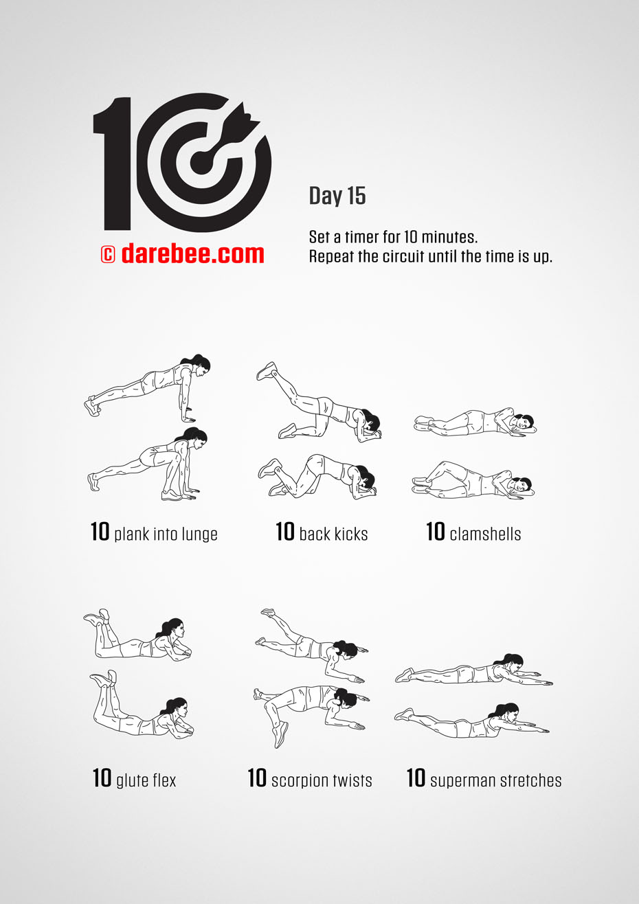 TEN - No-Equipment Fitness Program by DAREBEE