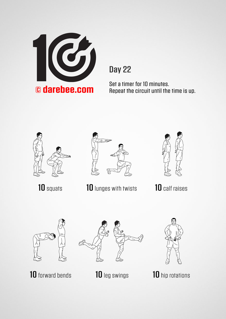 TEN - No-Equipment Fitness Program by DAREBEE