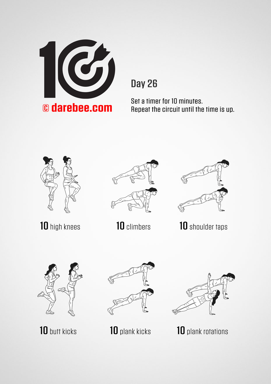 TEN - No-Equipment Fitness Program by DAREBEE