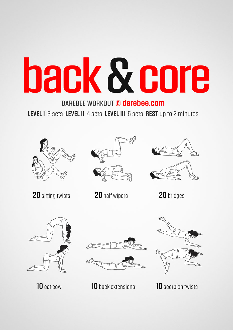 Back & Core is a DAREBEE home fitness, no-equipment bodyweight workout that will help you develop a strong back and core at home.