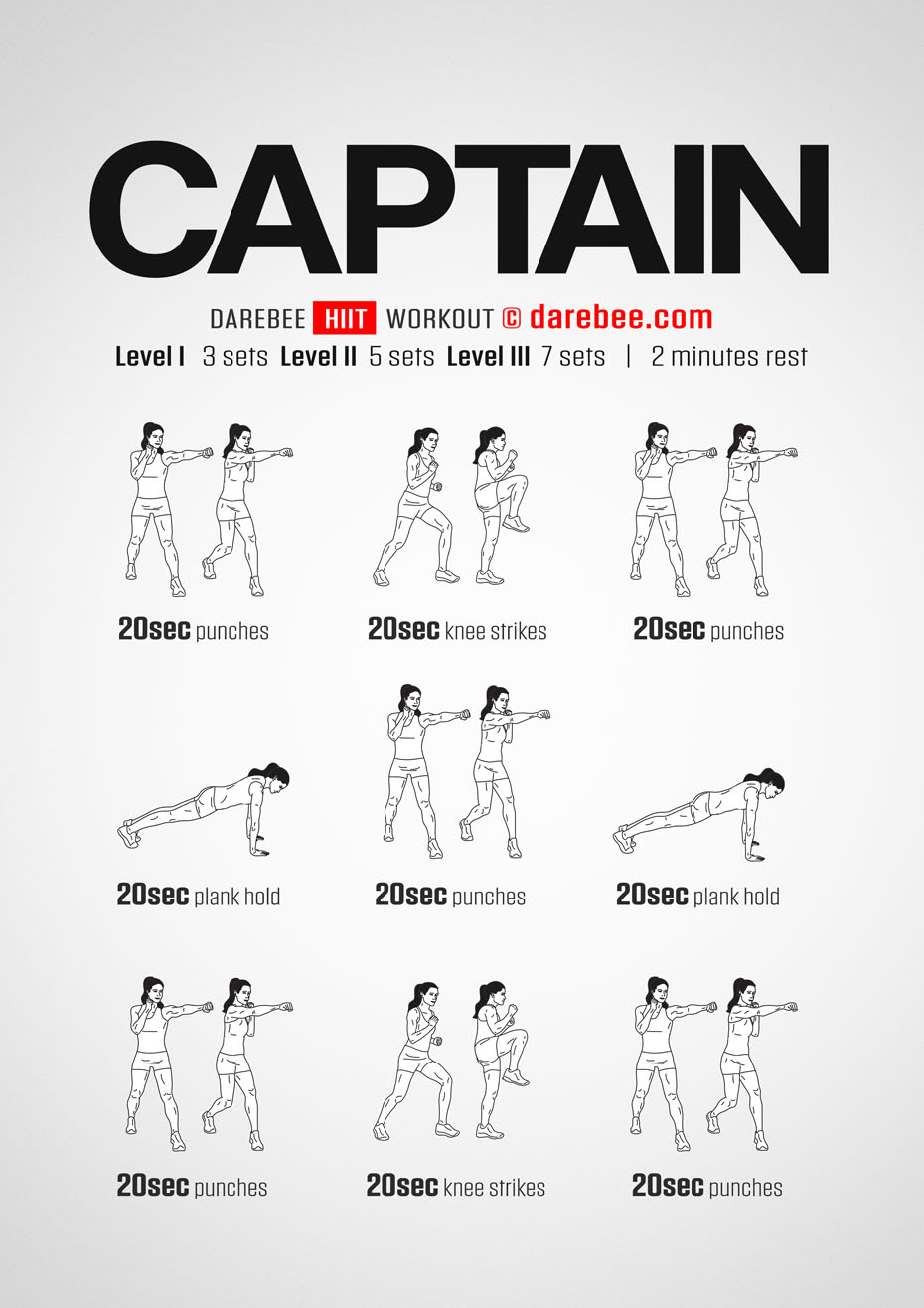 Captain a Full Body no equipment Darebee workout