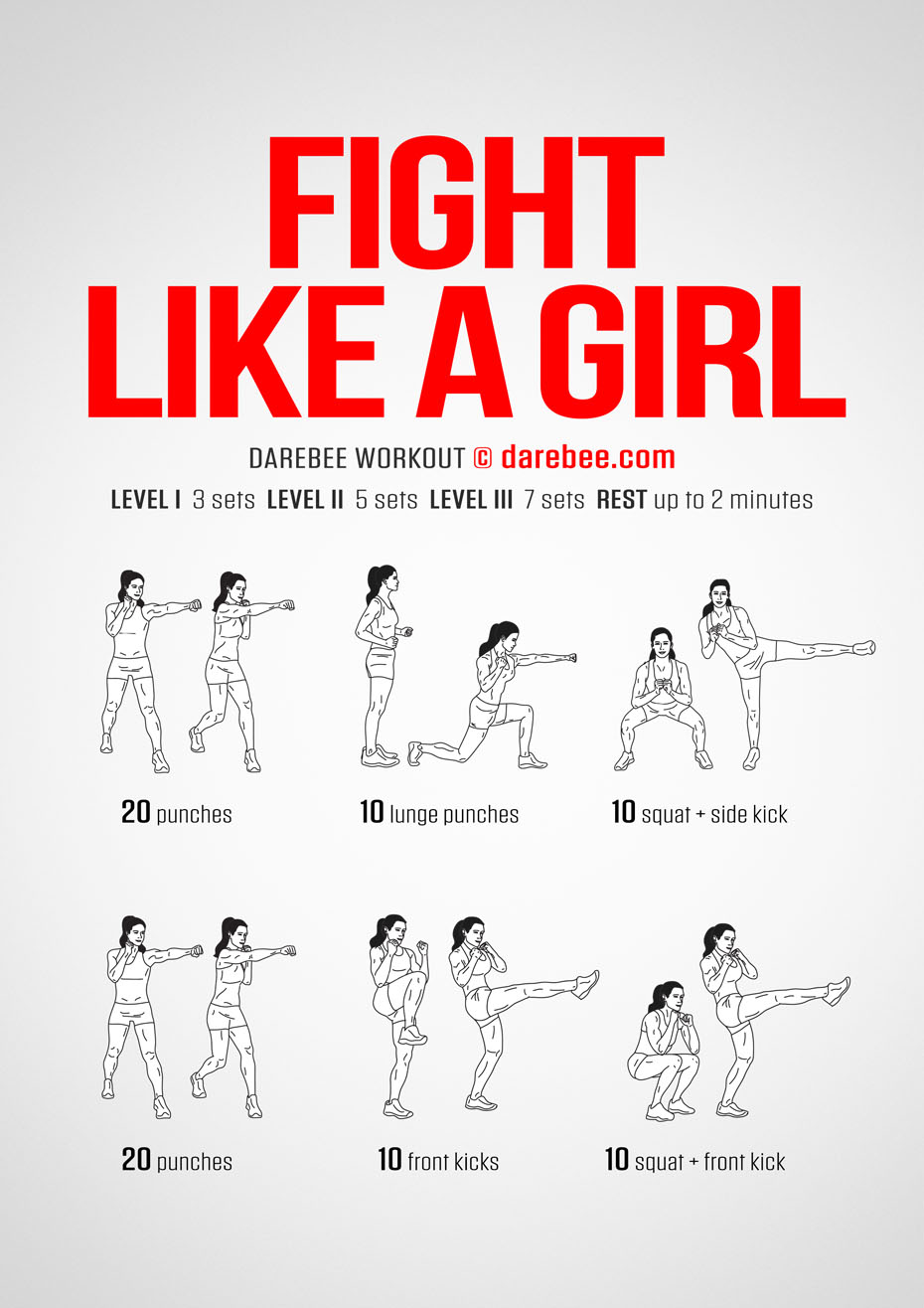 The fight like a girl workout from Darebee