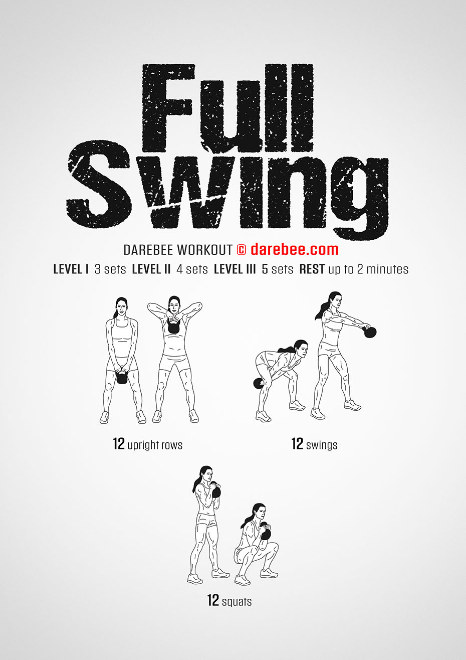 Full Swing is a Darebee equipment, kettlebell workout you can do at home