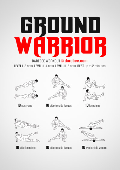 Ground Warrior is a DAREBEE no-equipment home fitness home workout that targets the entire body to help you increase the control you have over it.